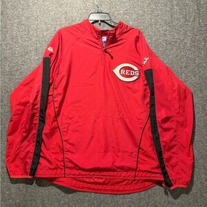 Cincinnati Reds Majestic Pullover Jacket mens L red windbreaker performance wick